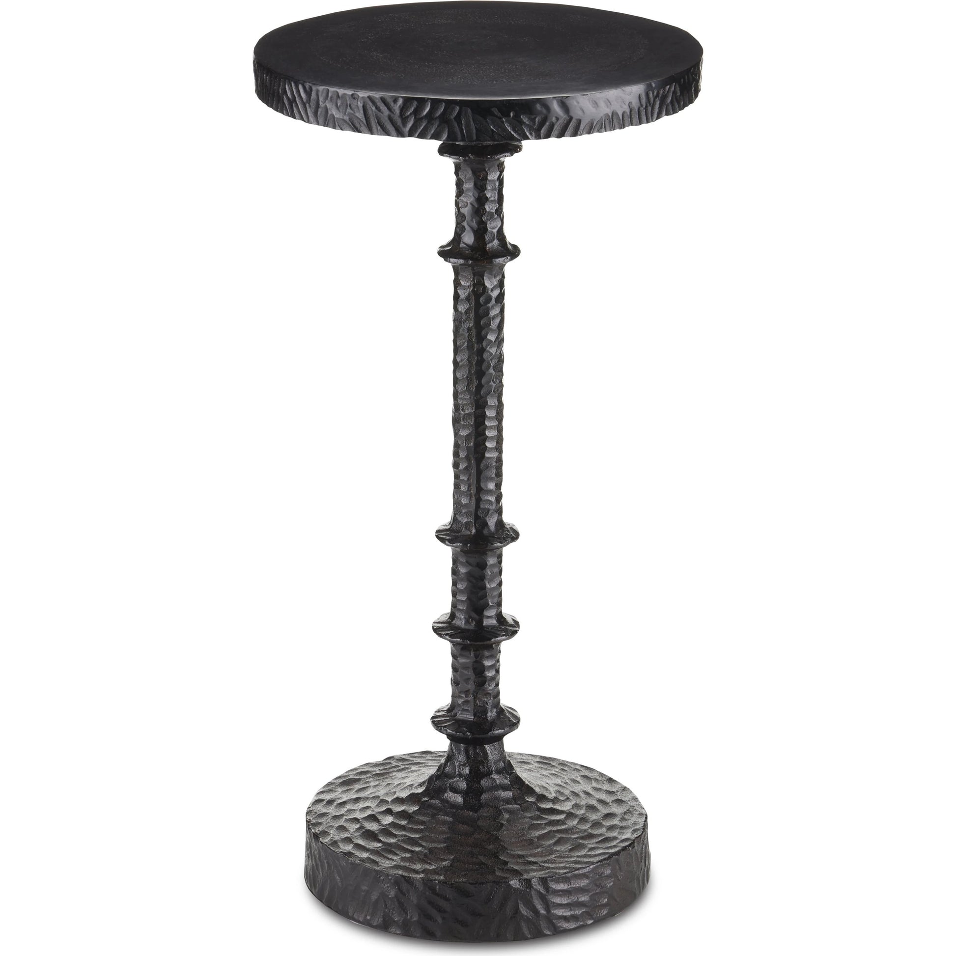 Gallo Accent Table by Currey and Company in bronze. Made from cast aluminum in a modern style.