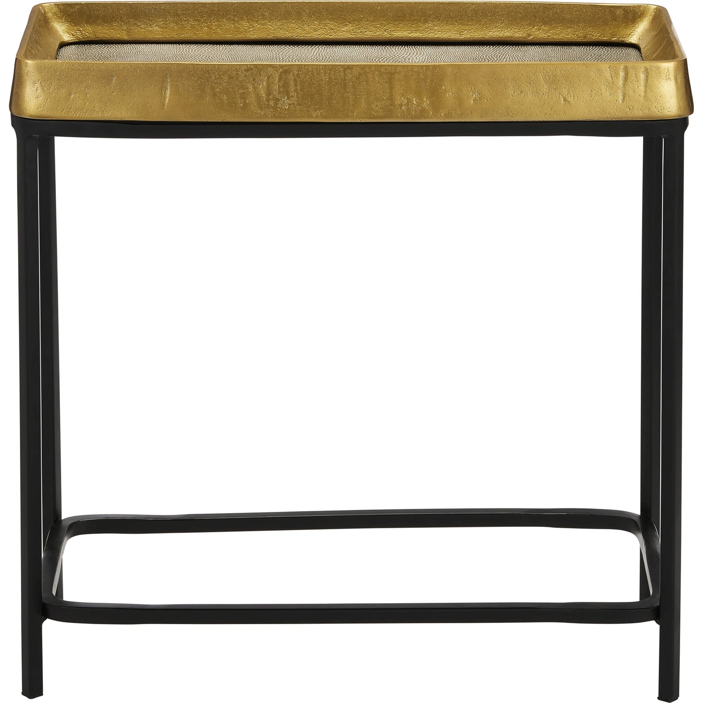 002 SI-2007877 | Additional Silo | Tanay Side Table by Currey and Company in antique brass, graphite, black. Made from cast aluminum, iron in a transitional style.