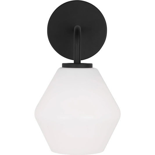 Jett One Light Vanity by Visual Comfort & Co. in midnight black. Made from steel in a unique style.