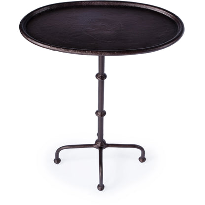 Kira Outdoor Side Table by Butler Specialty Company in bronze. Made from aluminum in a modern style.