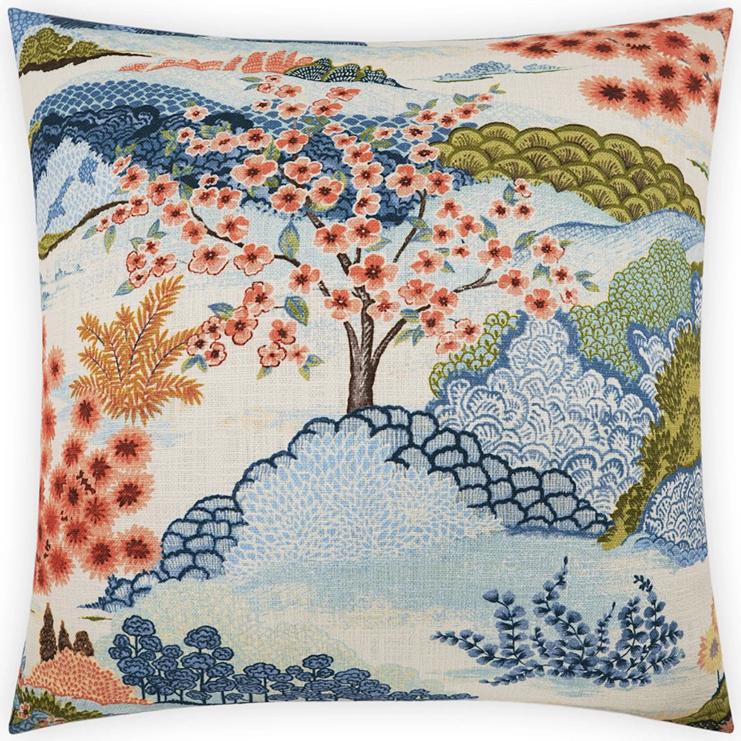 001 SI-2380990 | Primary Silo | Descanso Pillow by DV Kap Home in blue, multi. Made from 100% cotton in a traditional style.