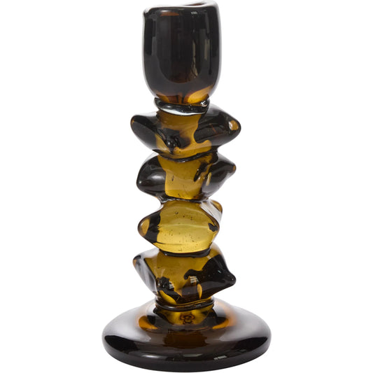 Foundation Candleholder by Accent Decor in black. Made from glass in a unique style.