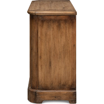 Stephano Two Door Sideboard by Sarreid Ltd. in brown. Made from natural old pine in a traditional style.