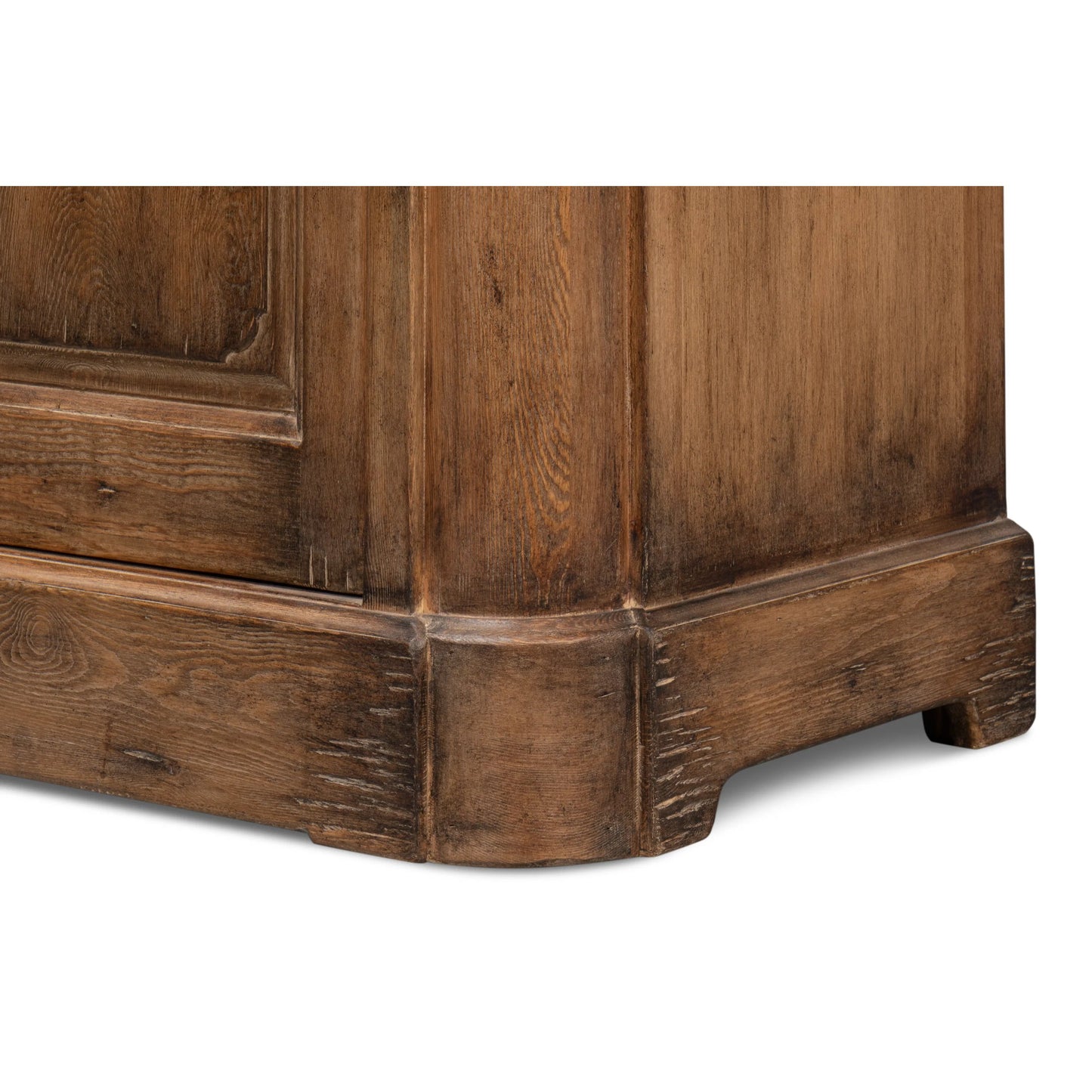 005 SI-2372577 | Closeup | Stephano Two Door Sideboard by Sarreid Ltd. in brown. Made from natural old pine in a traditional style.