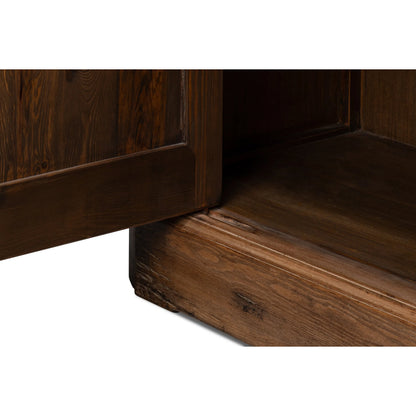 Stephano Two Door Sideboard by Sarreid Ltd. in brown. Made from natural old pine in a traditional style.