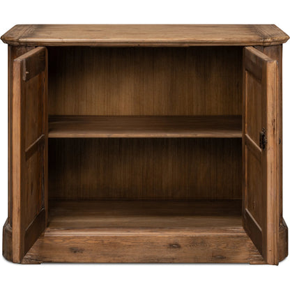 Stephano Two Door Sideboard by Sarreid Ltd. in brown. Made from natural old pine in a traditional style.