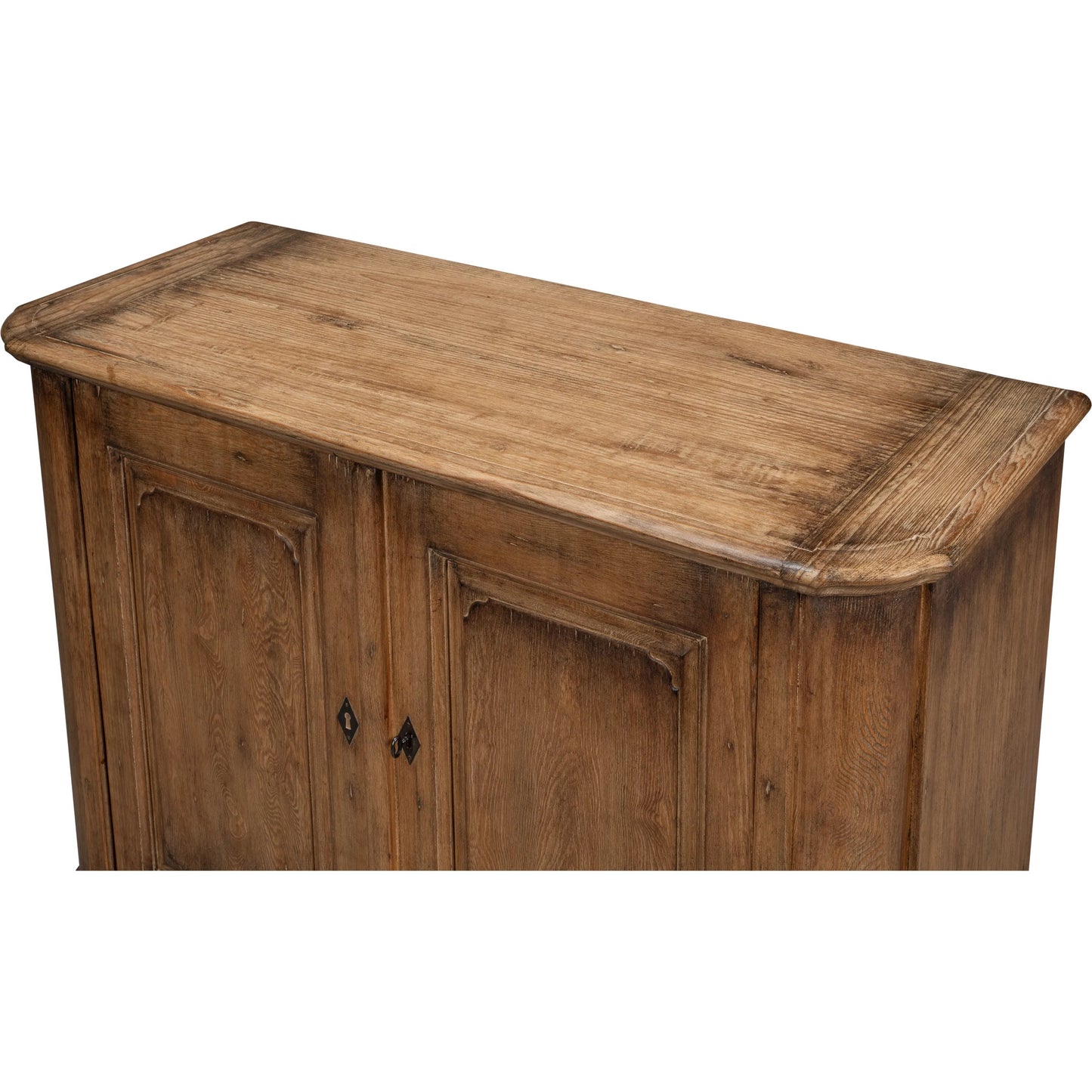 009 SI-2372577 | Closeup | Stephano Two Door Sideboard by Sarreid Ltd. in brown. Made from natural old pine in a traditional style.
