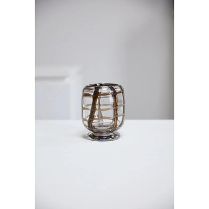 Enveloped Vase by Accent Decor in brown. Made from glass in a unique style.