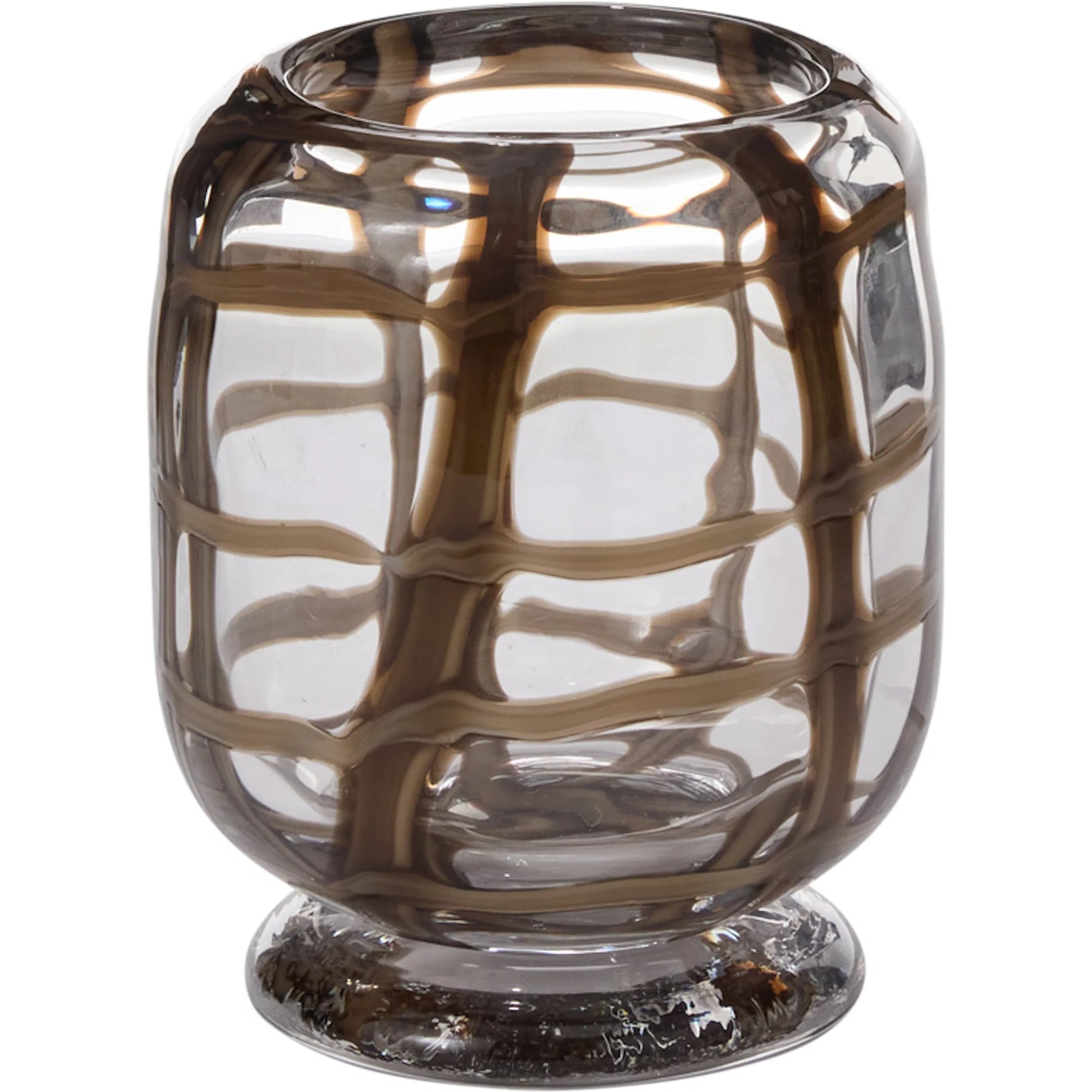 Enveloped Vase by Accent Decor in brown. Made from glass in a unique style.