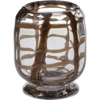 Enveloped Vase by Accent Decor in brown. Made from glass in a unique style.