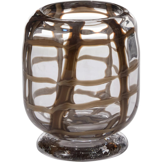 Enveloped Vase by Accent Decor in brown. Made from glass in a unique style.