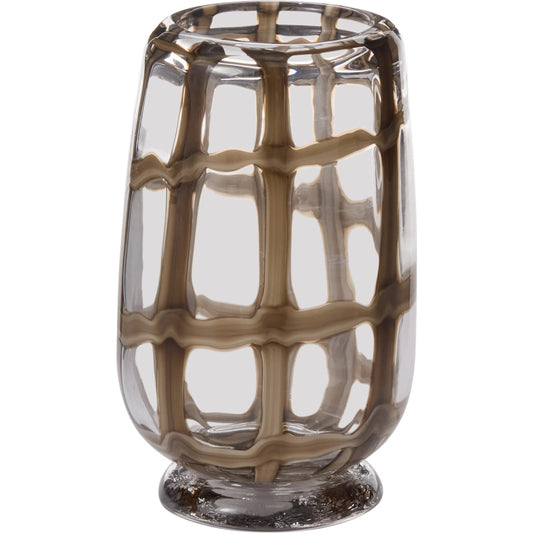 Enveloped Vase by Accent Decor in brown. Made from glass in a unique style.