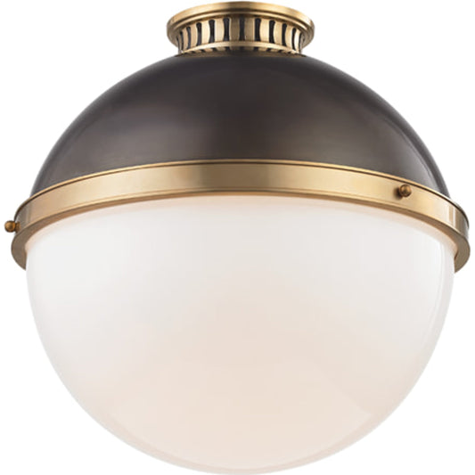 Latham Flush Mount by Hudson Valley in adb. Made from steel in a modern style.