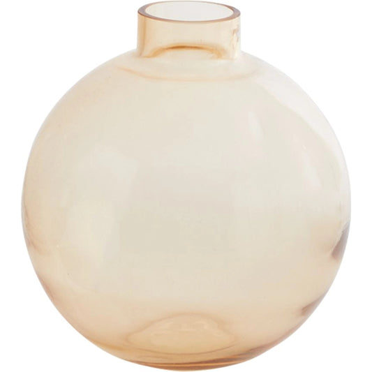 Belly Vase by Accent Decor in yellow. Made from glass in a modern style.
