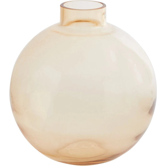 Belly Vase by Accent Decor in yellow. Made from glass in a modern style.