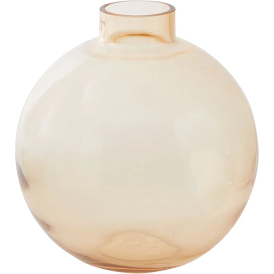 Belly Vase by Accent Decor in yellow. Made from glass in a modern style.