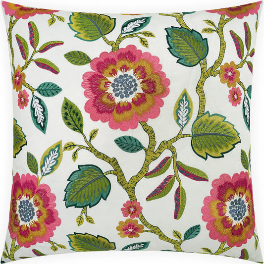 Folklore Pillow by DV Kap Home in fuchsia. Made from 43% polyester, 43% viscose, 14% cotton in a unique style.