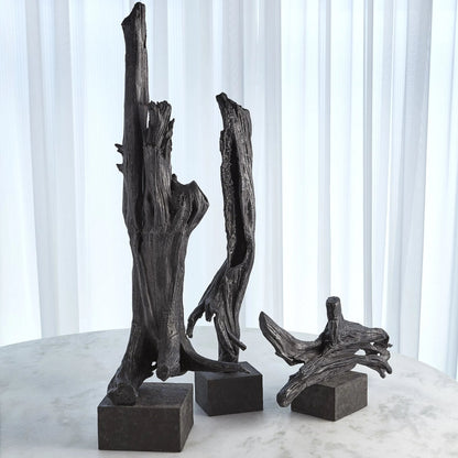 Iron Driftwood Sculpture by Global Views. Made from cast iron, marble in a eclectic & global style.
