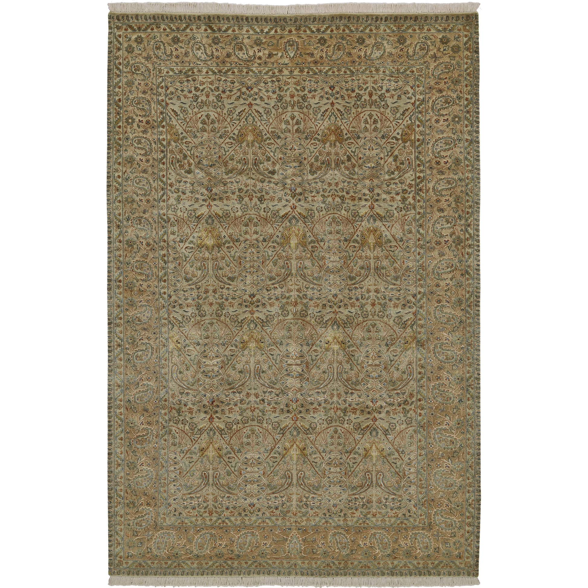Spohia Rug - 6598F by Feizy in ivory, green. Made from silk, wool in a unique style.