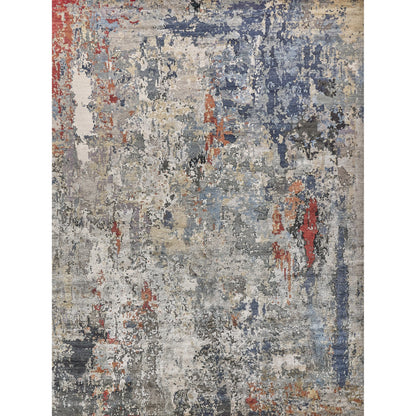 Laureno Rug by Exquisite Rugs in blue, gray. Made from bamboo silk in a unique style.