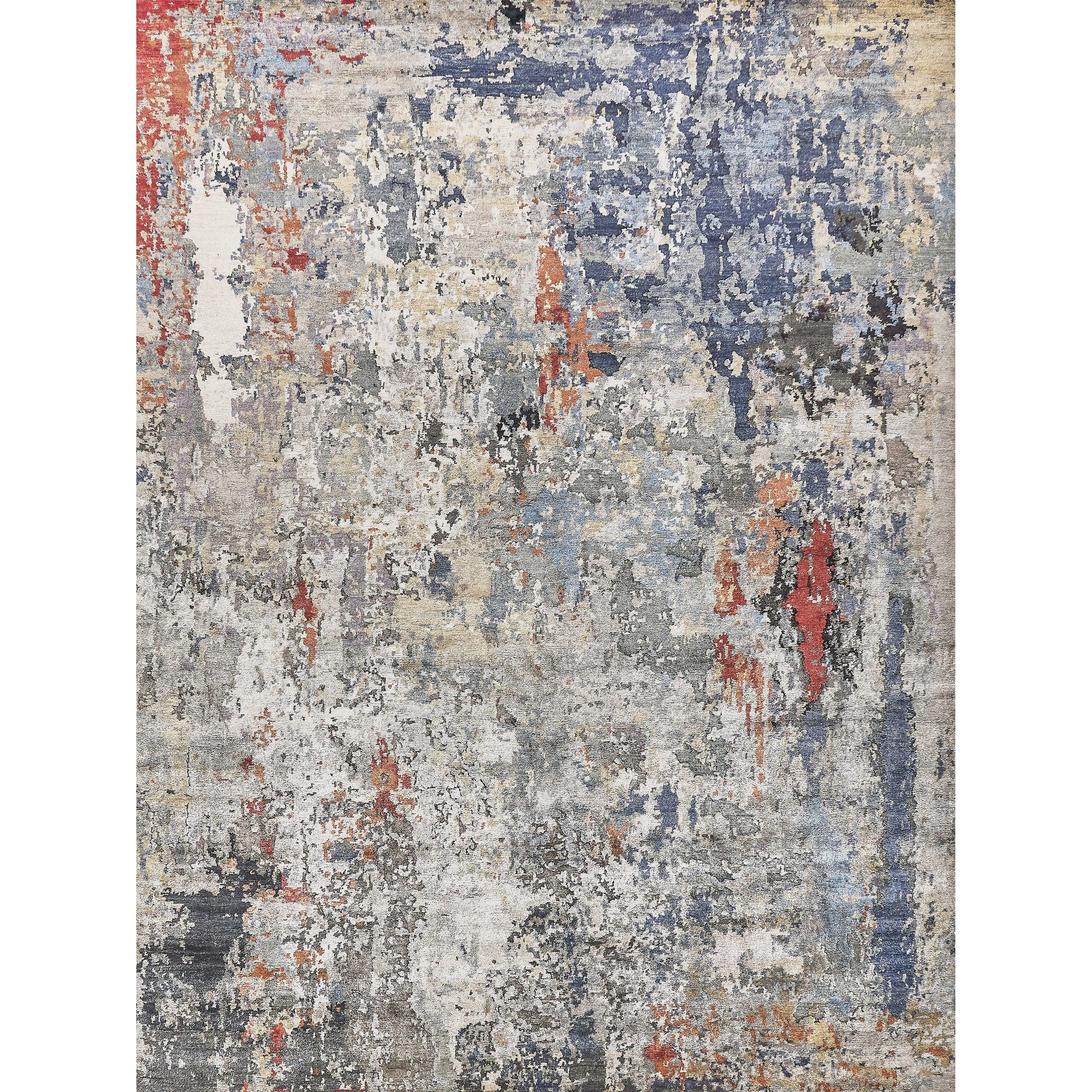 Laureno Rug by Exquisite Rugs in blue, gray. Made from bamboo silk in a unique style.