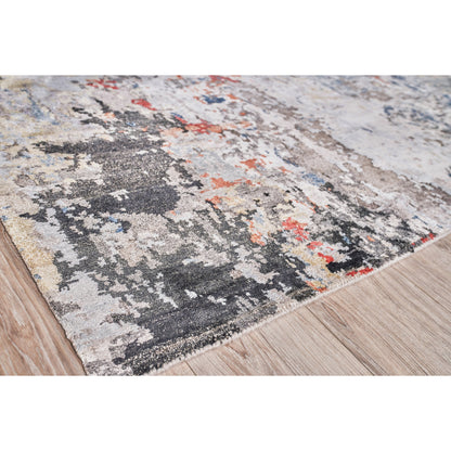 Laureno Rug by Exquisite Rugs in blue, gray. Made from bamboo silk in a unique style.
