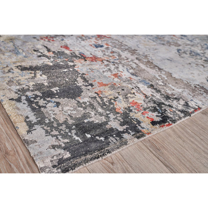 Laureno Rug by Exquisite Rugs in blue, gray. Made from bamboo silk in a unique style.