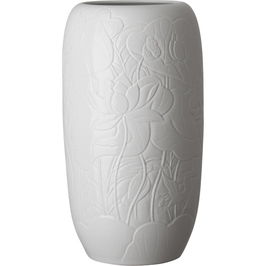 Lotus Engraved Vase by Emissary USA in white. Made from unique in a modern style.