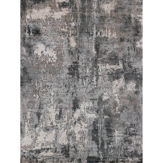 Laureno Rug by Exquisite Rugs in gray, charcoal. Made from bamboo silk in a unique style.