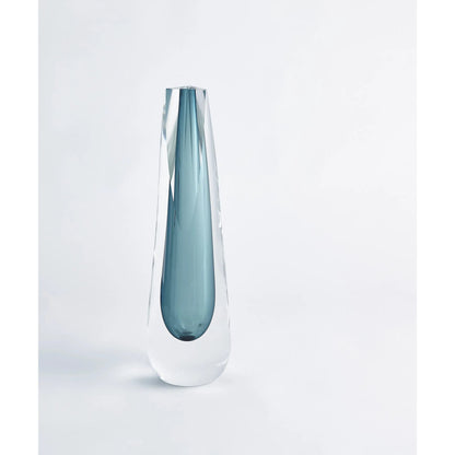 Triangle Cut Glass Vase by Global Views. Made from art glass in a modern style.