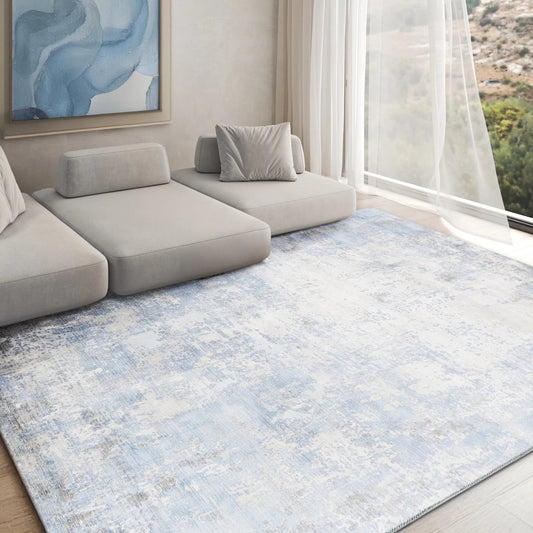 Murano 4028 Rug by Exquisite Rugs in silver, blue. Made from wool, bamboo silk in a unique style.