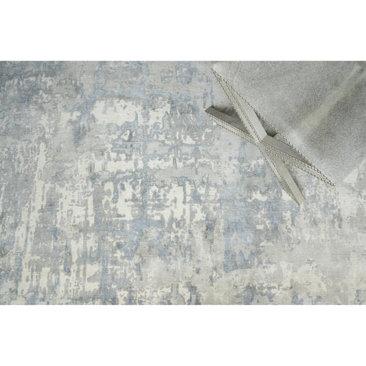 Murano 4029 Rug by Exquisite Rugs in silver, blue. Made from wool, bamboo silk in a unique style.
