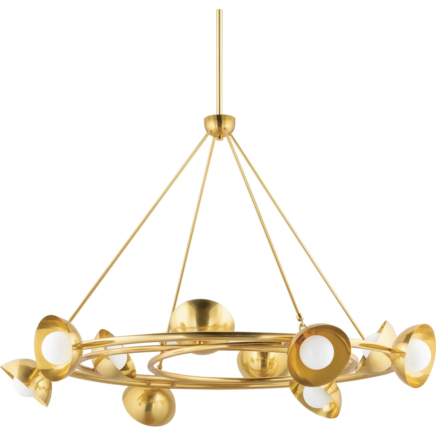 004 SI-2029969 | Primary Silo | Oraibi Chandelier by Corbett in vintage brass. Made from brass in a modern style.