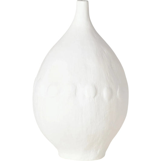 Modernist Chic Vase by Global Views in white. Made from plaster in a eclectic & global style.