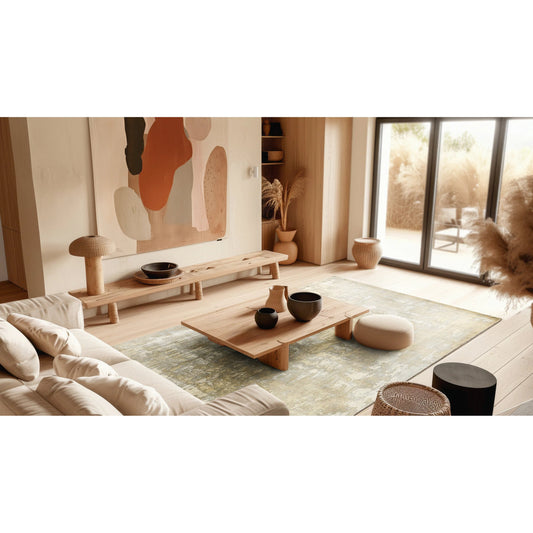 Murano 4031 Rug by Exquisite Rugs in ivory, silver, gold. Made from wool, bamboo silk in a unique style.