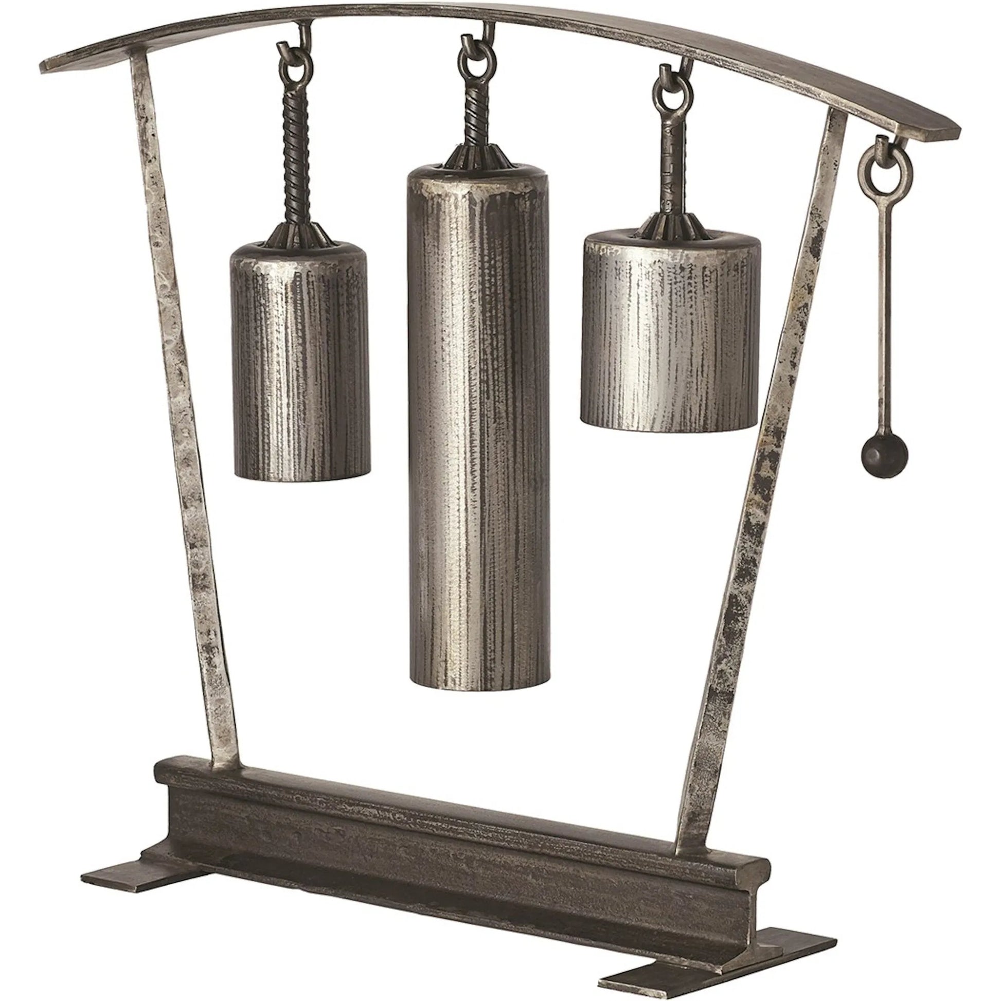 Three Tone Rail Sound Sculpture by Global Views in natural iron. Made from iron in a eclectic & global style.