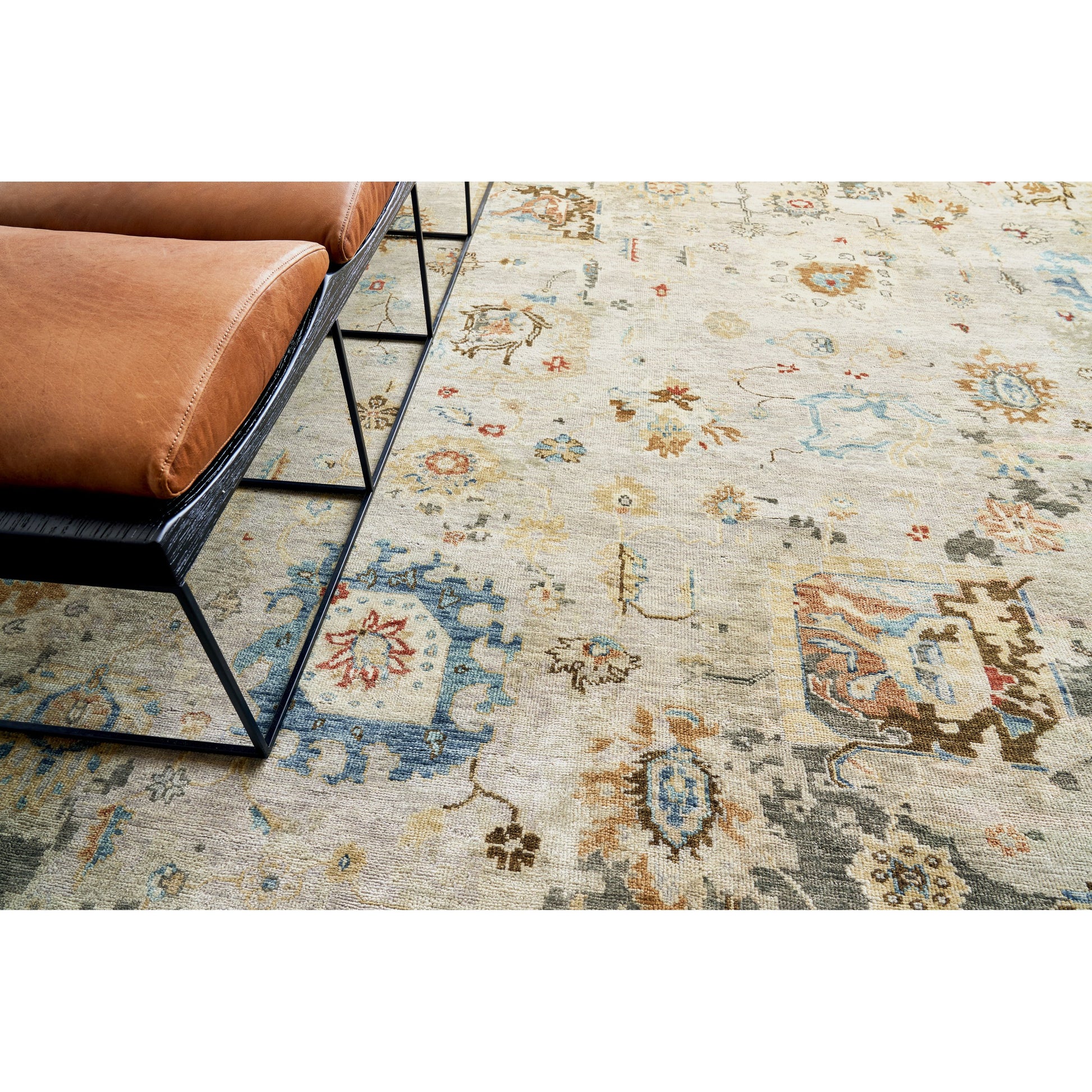 Essex 4032 Rug by Exquisite Rugs in tan, blue, rust. Made from new zealand wool in a unique style.