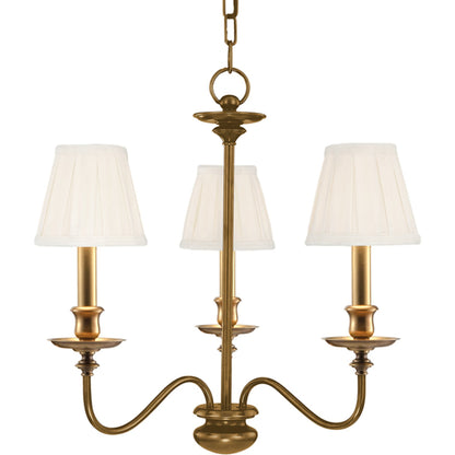 Menlo Park Chandelier by Hudson Valley in aged brass. Made from brass in a traditional style.