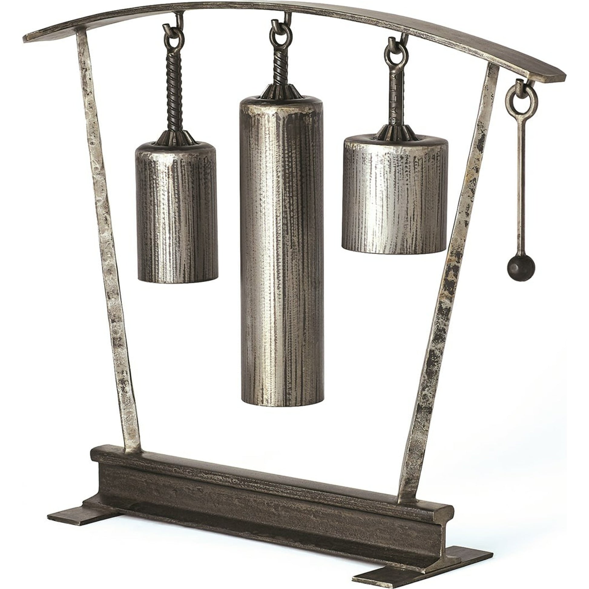 Three Tone Rail Sound Sculpture by Global Views in natural iron. Made from iron in a eclectic & global style.