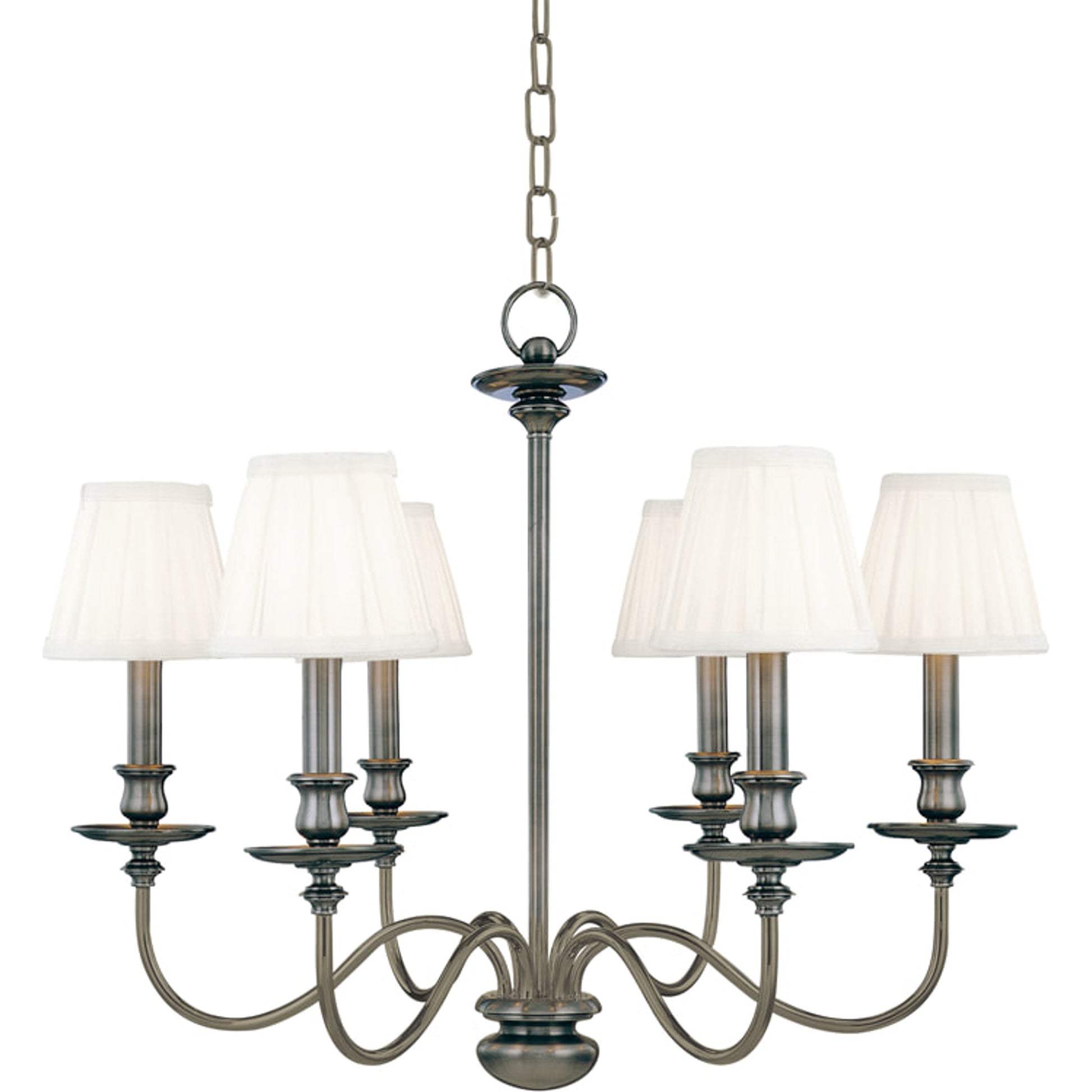 Menlo Park Chandelier by Hudson Valley in aged brass. Made from brass in a traditional style.