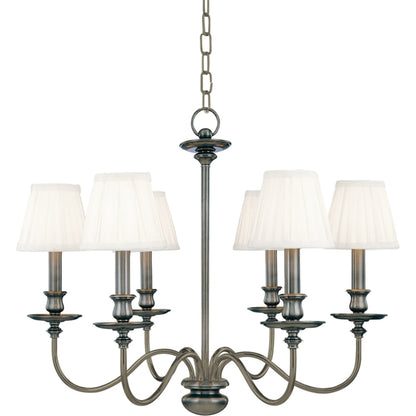 Menlo Park Chandelier by Hudson Valley in aged brass. Made from brass in a traditional style.