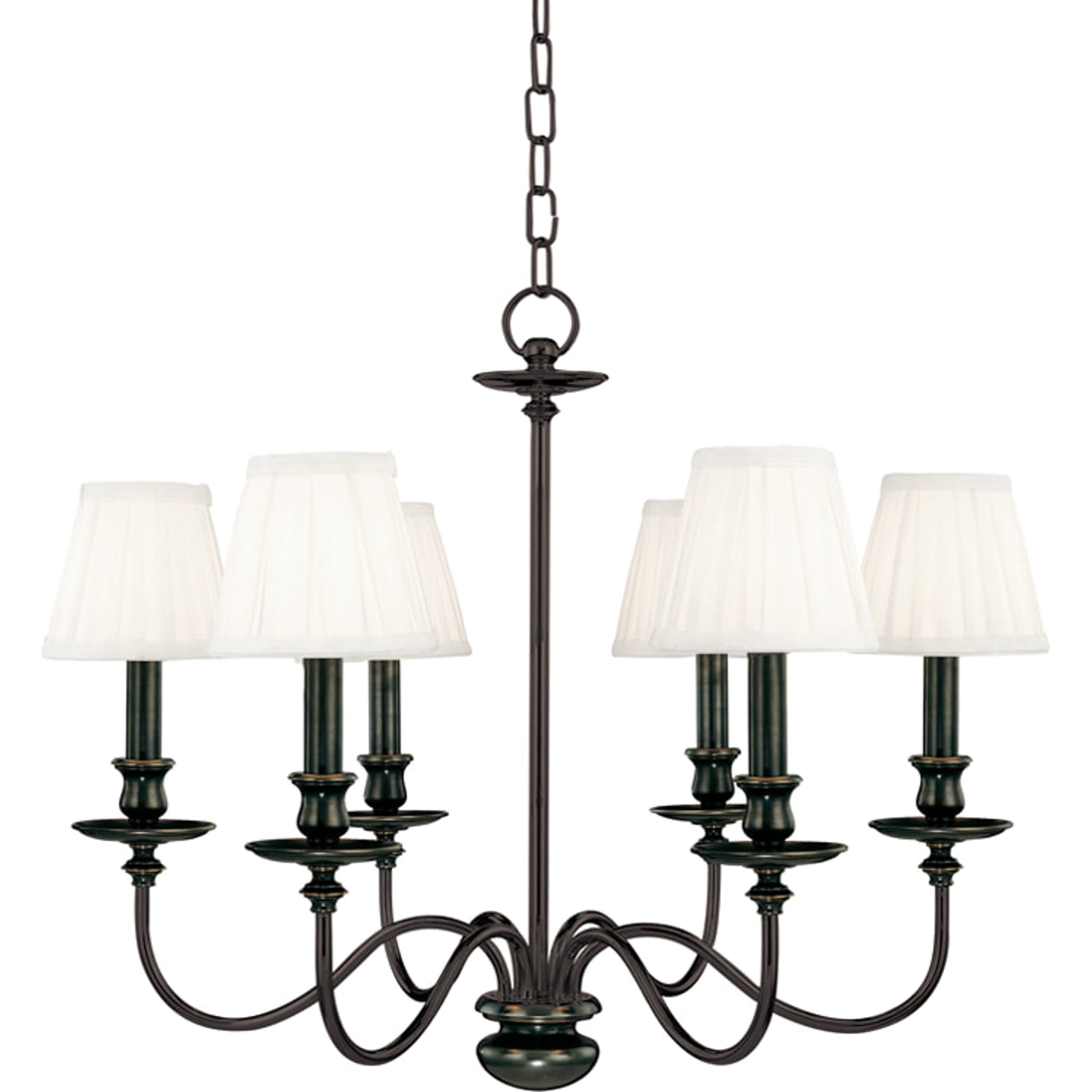 Menlo Park Chandelier by Hudson Valley in aged brass. Made from brass in a traditional style.