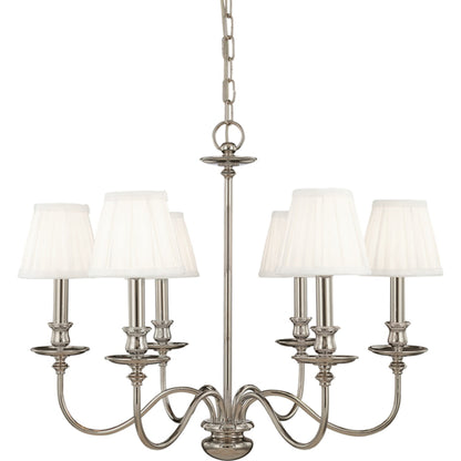 Menlo Park Chandelier by Hudson Valley in aged brass. Made from brass in a traditional style.