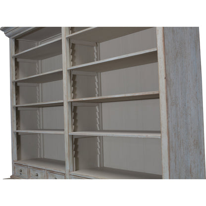 Book Cabinet by Sarreid Ltd. in antique blue wash and 8 adjustable 2 removable shelves. Made from pine in a cottage & farmhouse style.