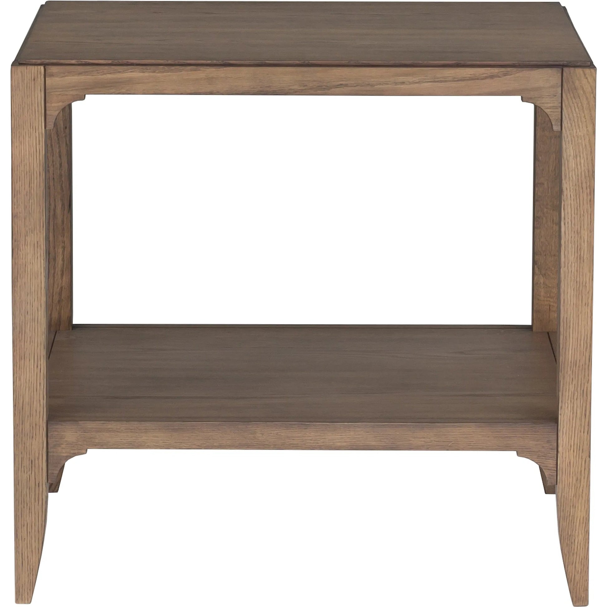 Callahan End Table by Fairfield Chair in brown and louve. Made from high pressure laminate, red oak solids, veneers in a unique style.