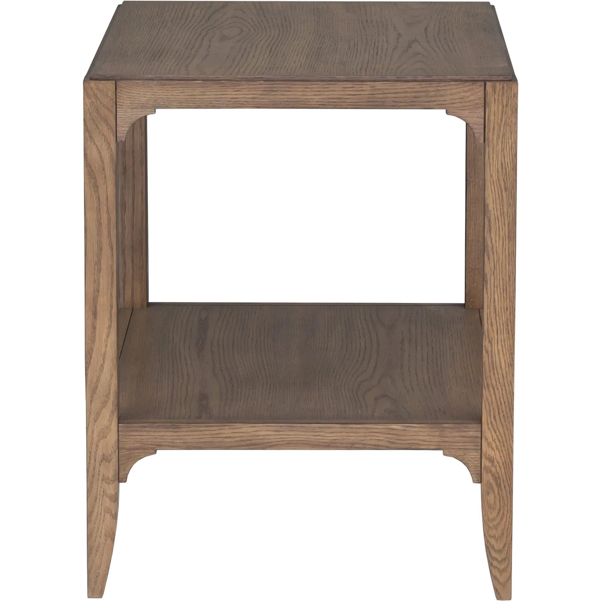 Callahan End Table by Fairfield Chair in brown and louve. Made from high pressure laminate, red oak solids, veneers in a unique style.