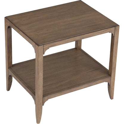 Callahan End Table by Fairfield Chair in brown and louve. Made from high pressure laminate, red oak solids, veneers in a unique style.