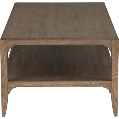 Callahan Cocktail Table by Fairfield Chair in brown and louve. Made from high pressure laminate, red oak solids, veneers in a unique style.