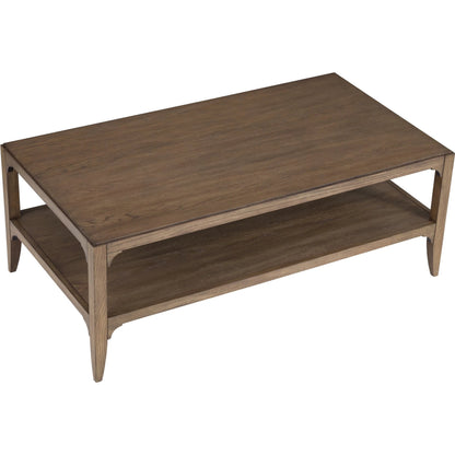 Callahan Cocktail Table by Fairfield Chair in brown and louve. Made from high pressure laminate, red oak solids, veneers in a unique style.