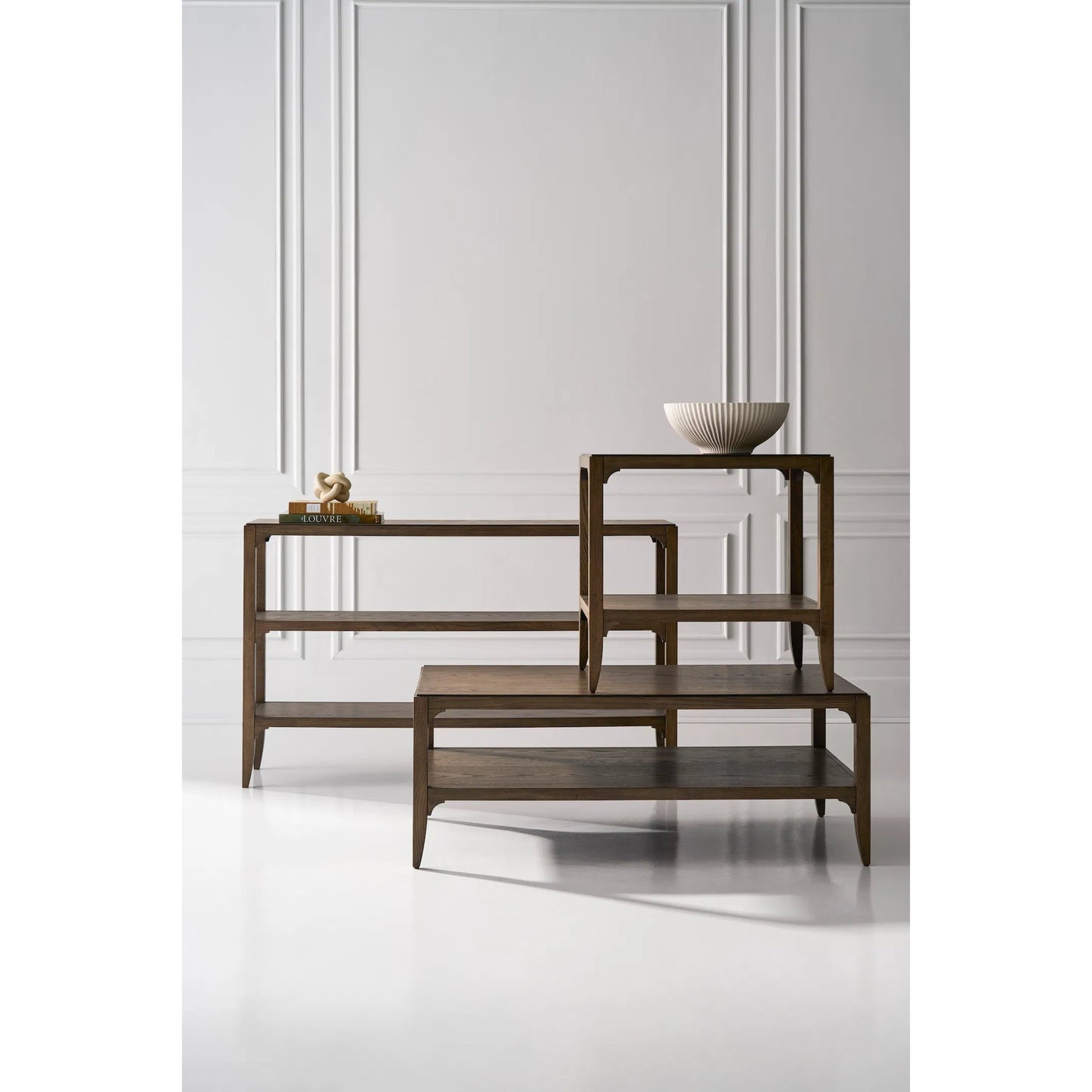 004 SI-2635705 | Additional Silo | Callahan End Table by Fairfield Chair in brown and louve. Made from high pressure laminate, red oak solids, veneers in a unique style.